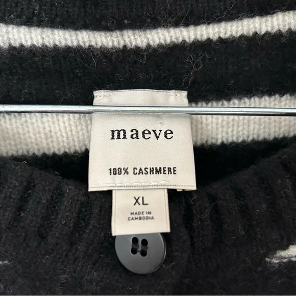 Maeve 100% cashmere cropped striped cardigan - Picture 3 of 5